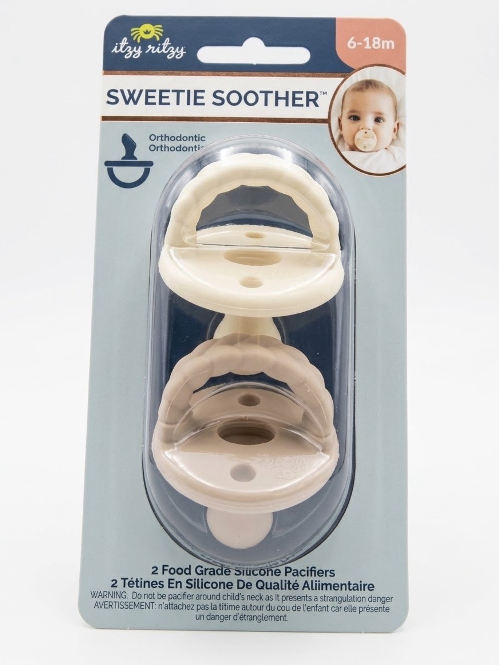 Itzy Ritzy Sweetie Soother Pacifier 2-Pack 6-18m Silicone